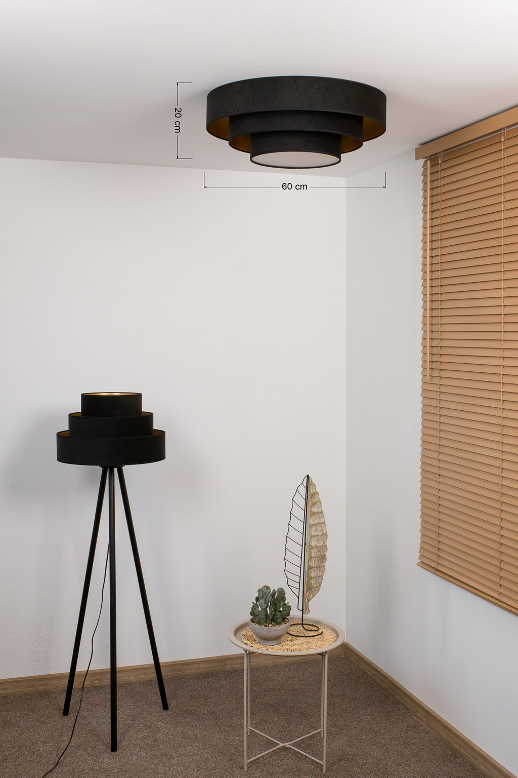 Plafon DUOLLA LUNETA NERO 750596 czarny/złoty n/axLampa LED średn.60cm