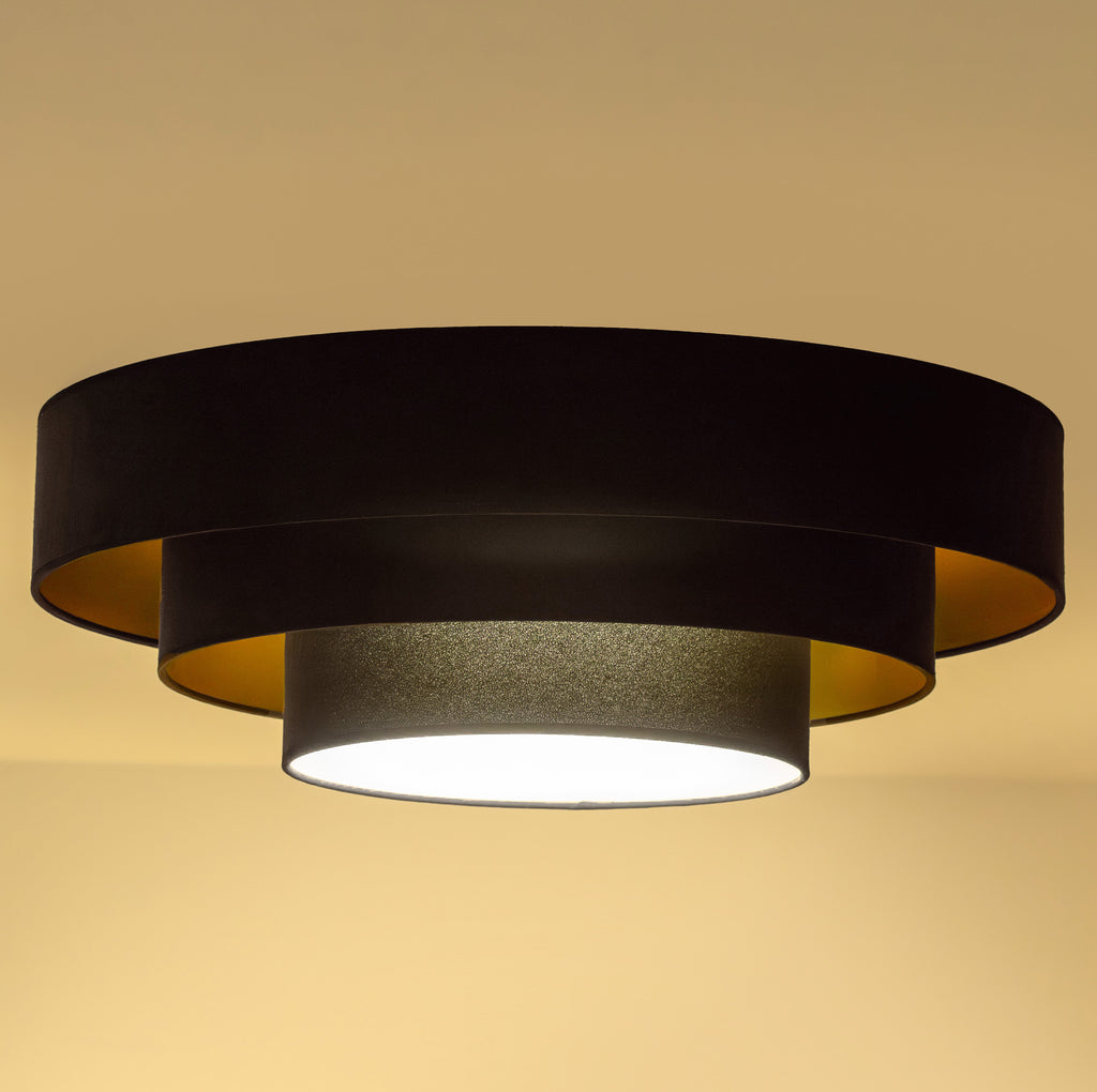 Plafon DUOLLA LUNETA NERO 750626 czarny/złoty n/axLampa LED średn.80cm