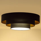 Plafon DUOLLA LUNETA NERO 750626 czarny/złoty n/axLampa LED średn.80cm