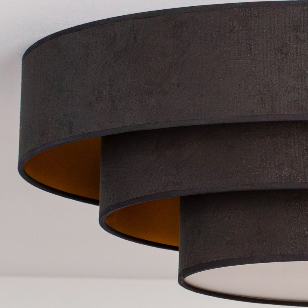 Plafon DUOLLA LUNETA NERO 750626 czarny/złoty n/axLampa LED średn.80cm