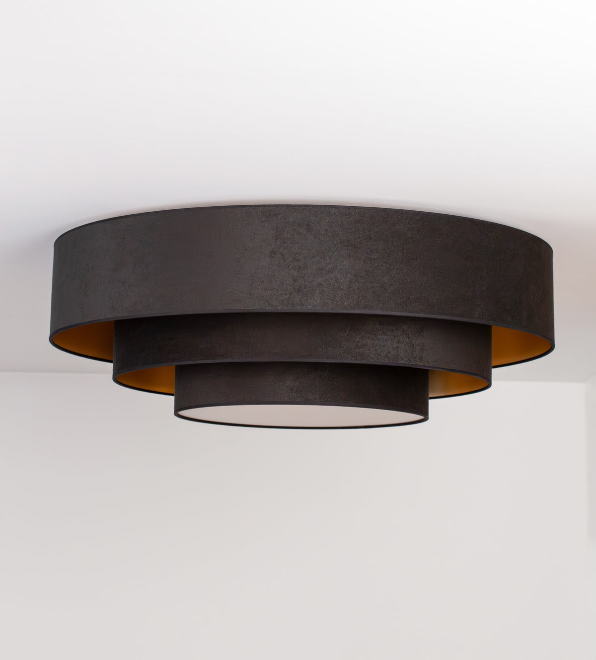 Plafon DUOLLA LUNETA NERO 750626 czarny/złoty n/axLampa LED średn.80cm