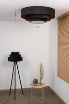 Plafon DUOLLA LUNETA NERO 750626 czarny/złoty n/axLampa LED średn.80cm