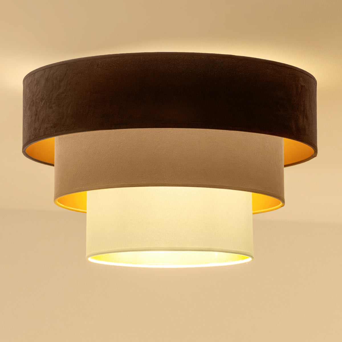 Plafon DUOLLA LUNETA TIRAMISU 750671 brązowy/kremowy 1xE27 średn.45cm