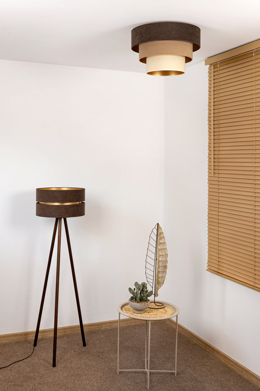 Plafon DUOLLA LUNETA TIRAMISU 750671 brązowy/kremowy 1xE27 średn.45cm