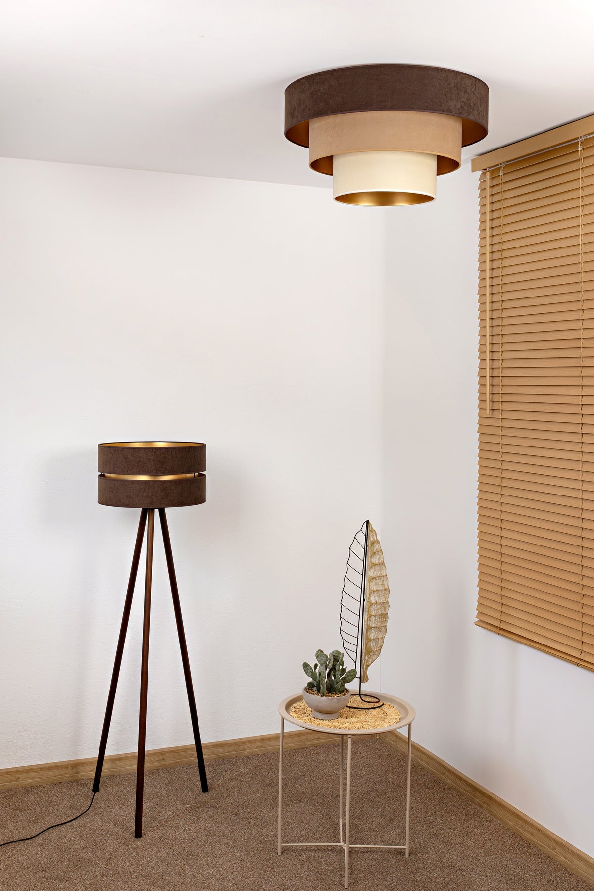 Plafon DUOLLA LUNETA TIRAMISU 750718 brązowy/kremowy 1xE27 średn.60cm