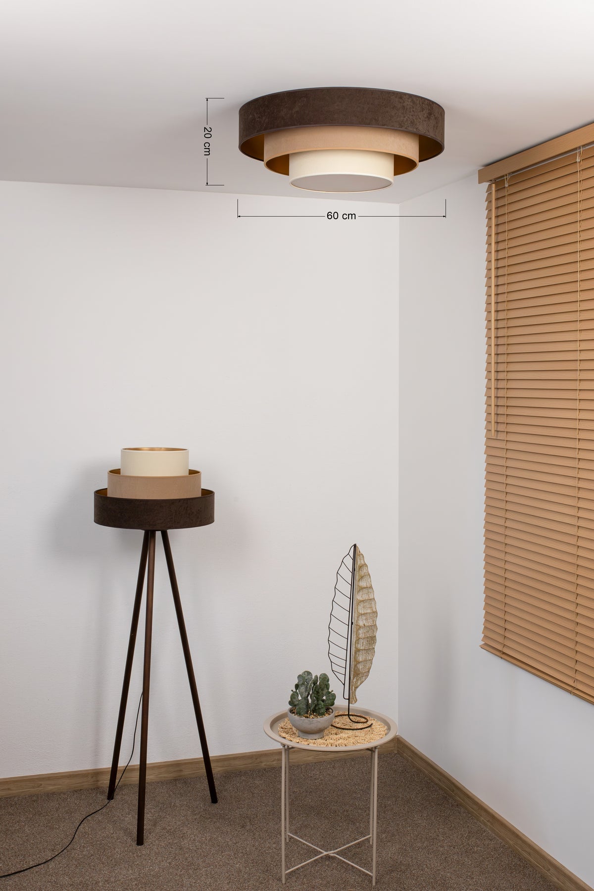 Plafon DUOLLA LUNETA TIRAMISU 750725 brązowy/kremowy n/axLampa LED średn.60cm