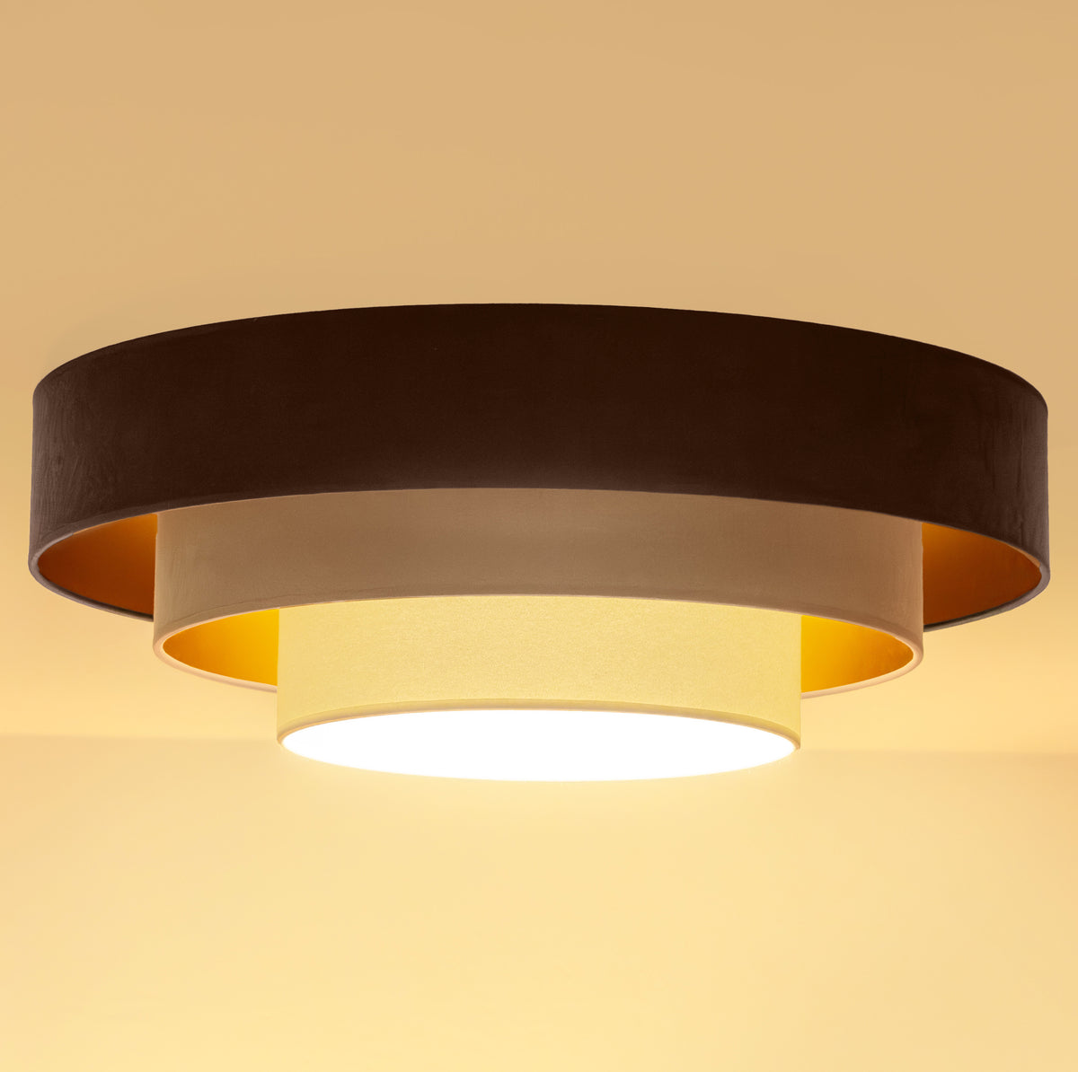 Plafon DUOLLA LUNETA TIRAMISU 750756 brązowy/kremowy n/axLampa LED średn.80cm