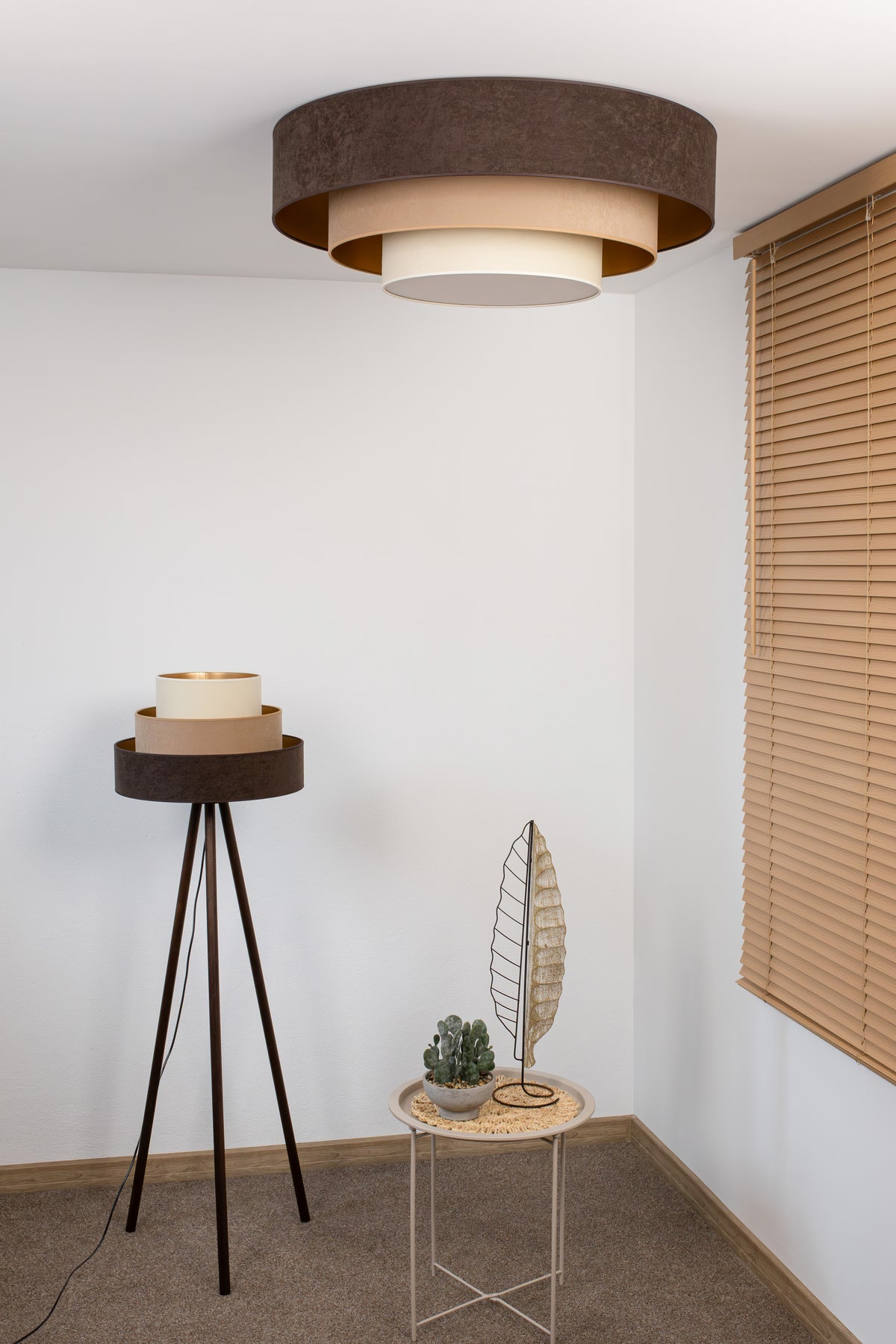 Plafon DUOLLA LUNETA TIRAMISU 750756 brązowy/kremowy n/axLampa LED średn.80cm