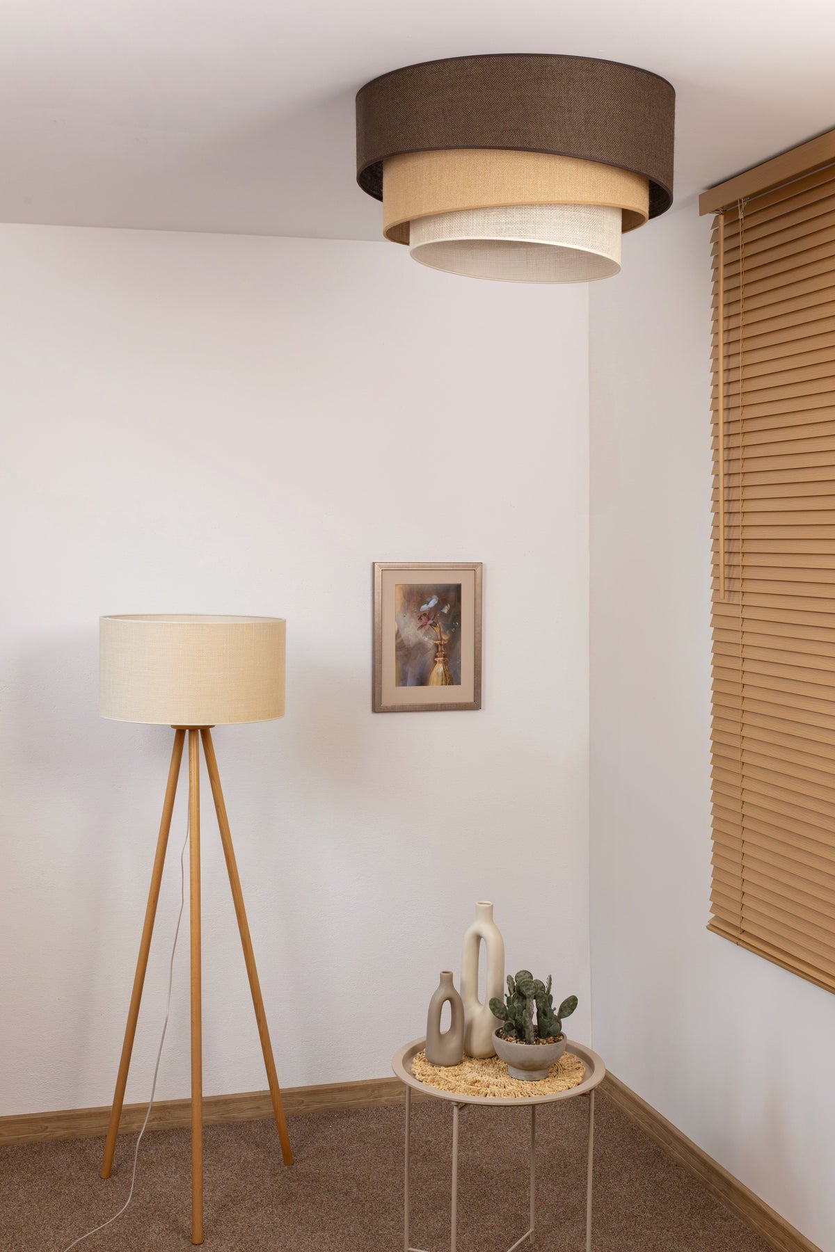 Plafon DUOLLA YUTE TRIO 752033 brązowy/biały 3xE27 średn.60cm