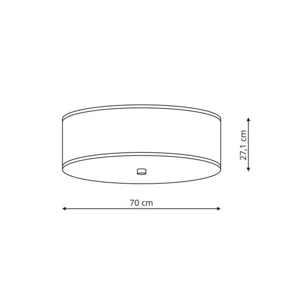 Plafon GIRONA, 70cm, szara, 5x60W E27