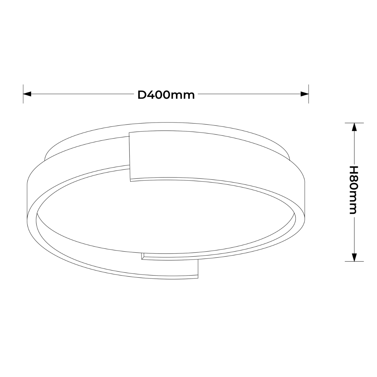 Plafon Halo 38 cm czarny LED CCT