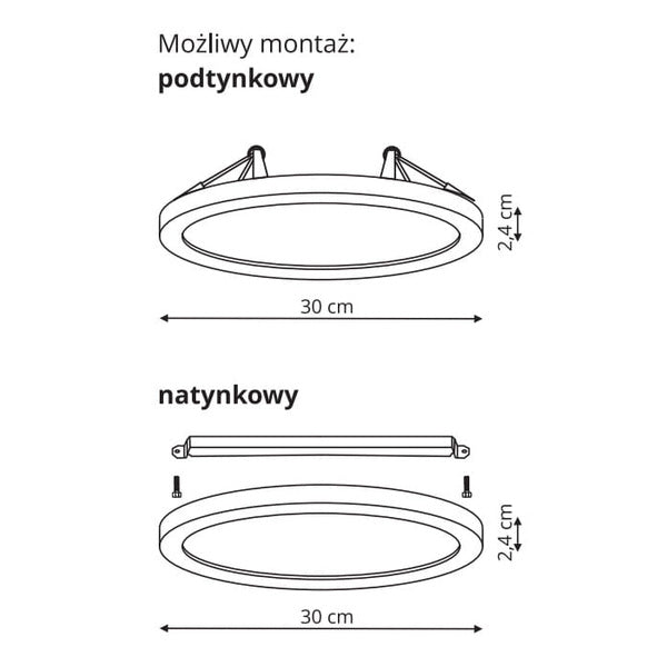 Plafon YORK śr. 33cm I biały I 24W LED, barwa neutralna 4000K