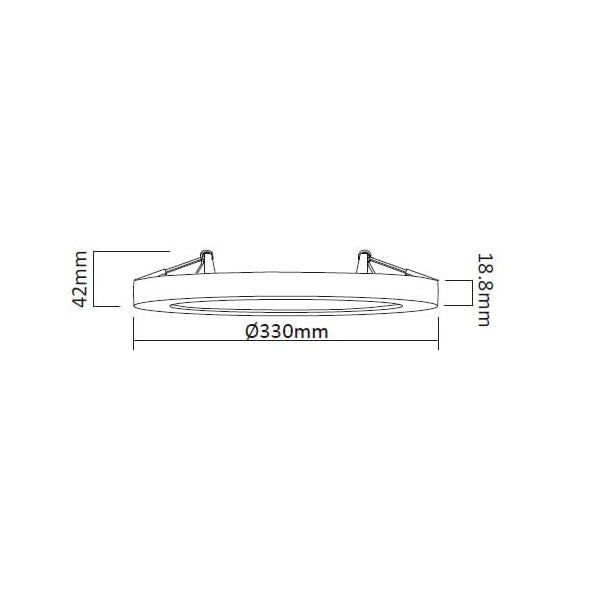 Plafon YORK śr. 33cm I czarny I 24W LED, barwa ciepła 3000K