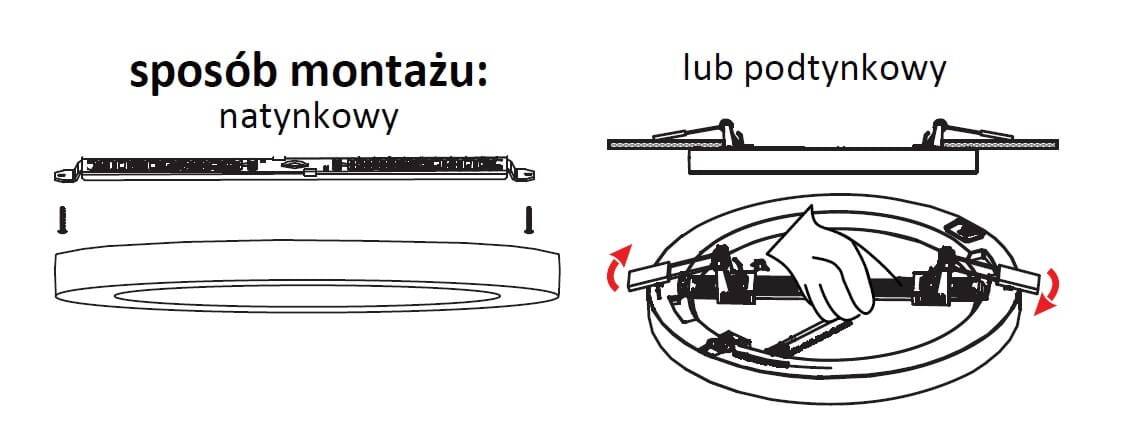 Plafon YORK śr. 33cm I czarny I 24W LED, barwa neutralna 4000K
