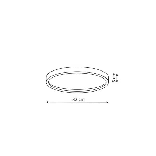 Plafon do łazienki ARCTIC, 32 cm, czarny/biały, 24W LED, barwa neutralna 4000K, IP54