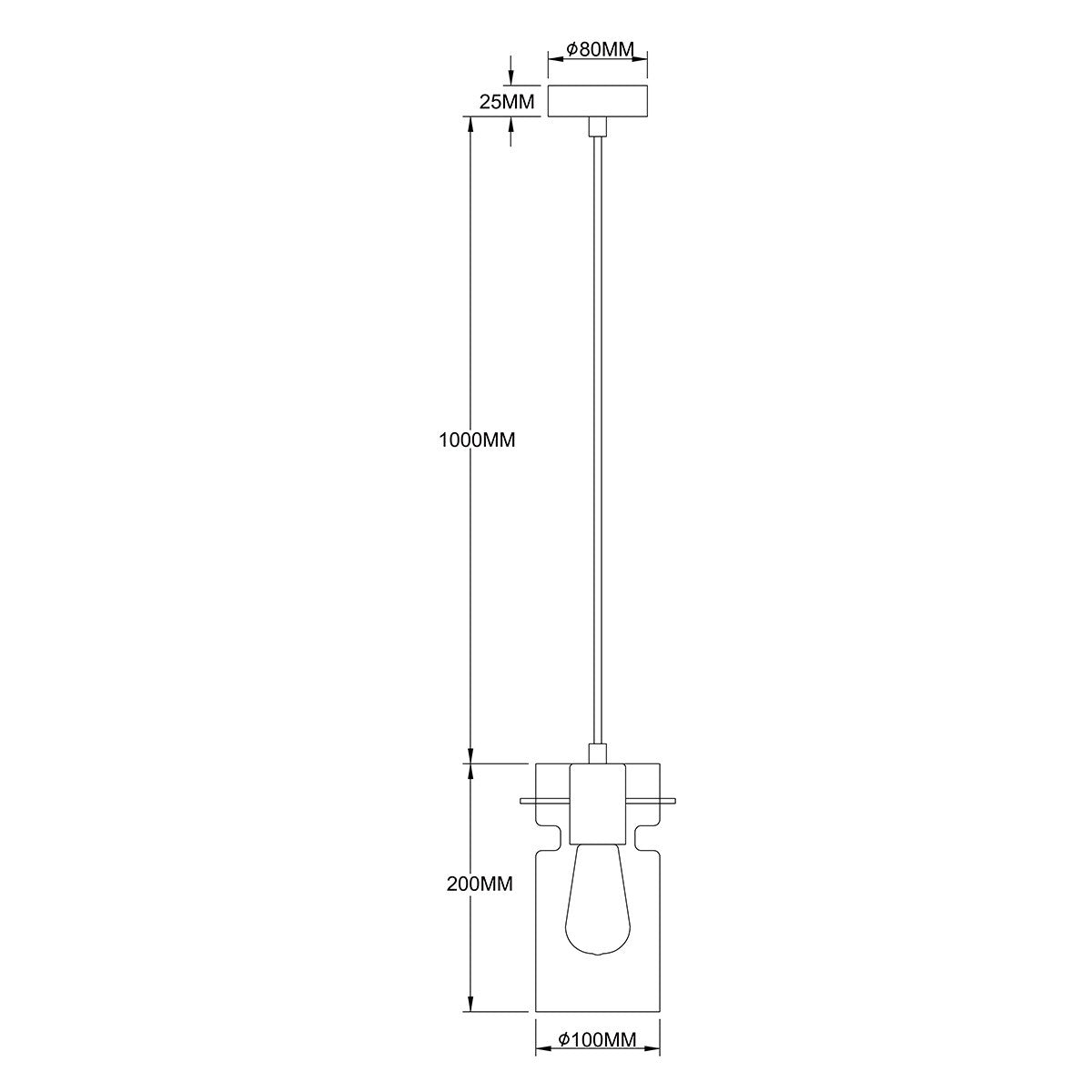 Pojedyncza lampa wisząca Nivio dymna 1xE27