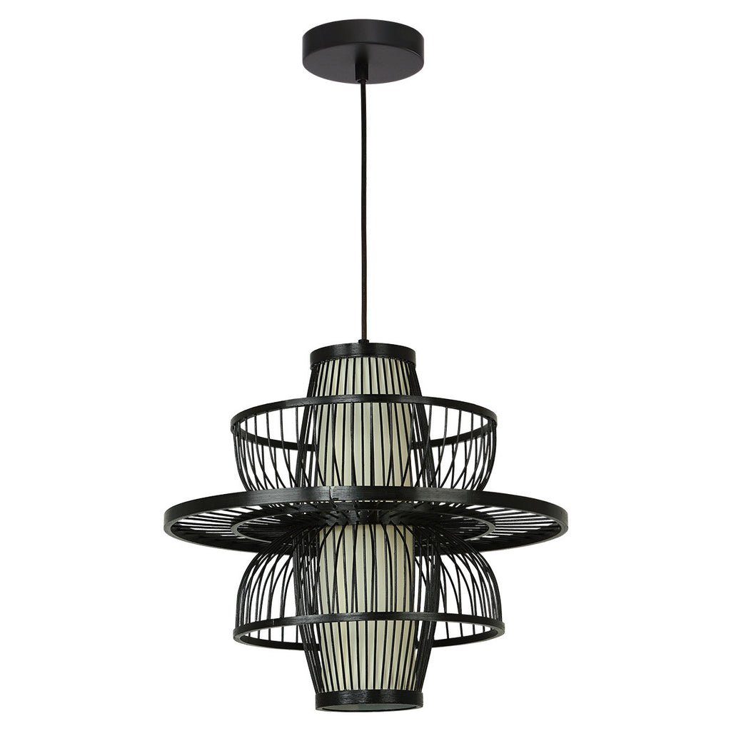 Ratanowa lampa wisząca Astra czarna 1xE27