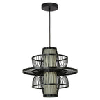 Ratanowa lampa wisząca Astra czarna 1xE27