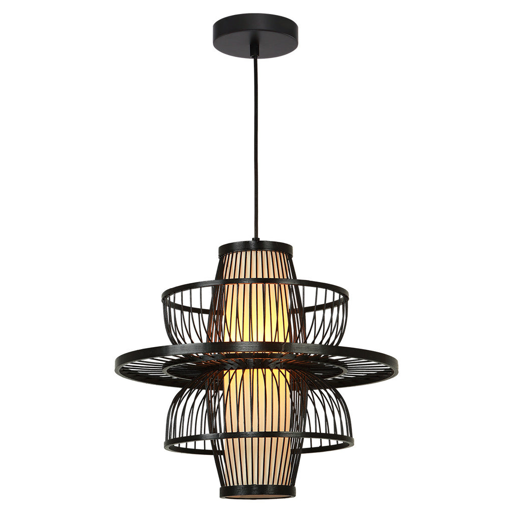 Ratanowa lampa wisząca Astra czarna 1xE27
