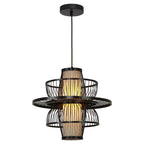 Ratanowa lampa wisząca Astra czarna 1xE27