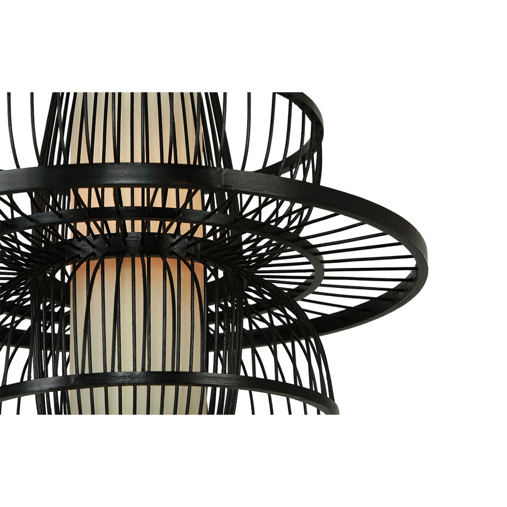Ratanowa lampa wisząca Astra czarna 1xE27