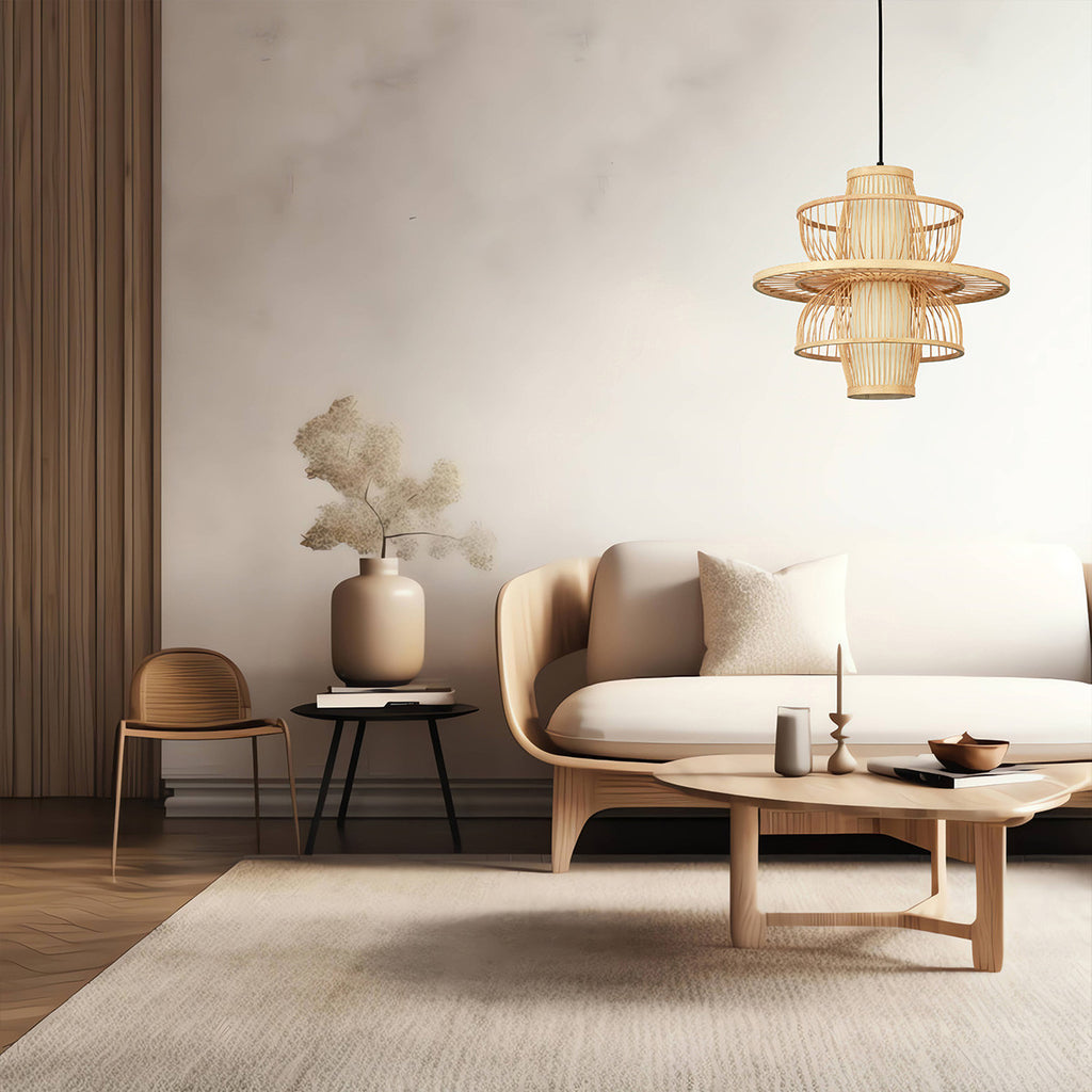 Ratanowa lampa wisząca Astra naturalna 1xE27