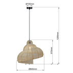 Ratanowa lampa wisząca Shella 60 cm jasne drewno 1xE27
