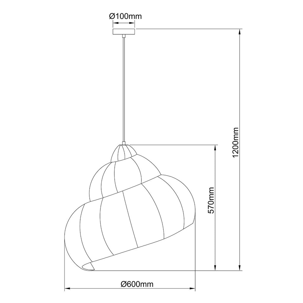 Ratanowa lampa wisząca Shella 60 cm jasne drewno 1xE27