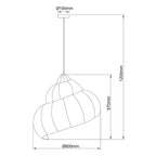 Ratanowa lampa wisząca Shella 60 cm jasne drewno 1xE27