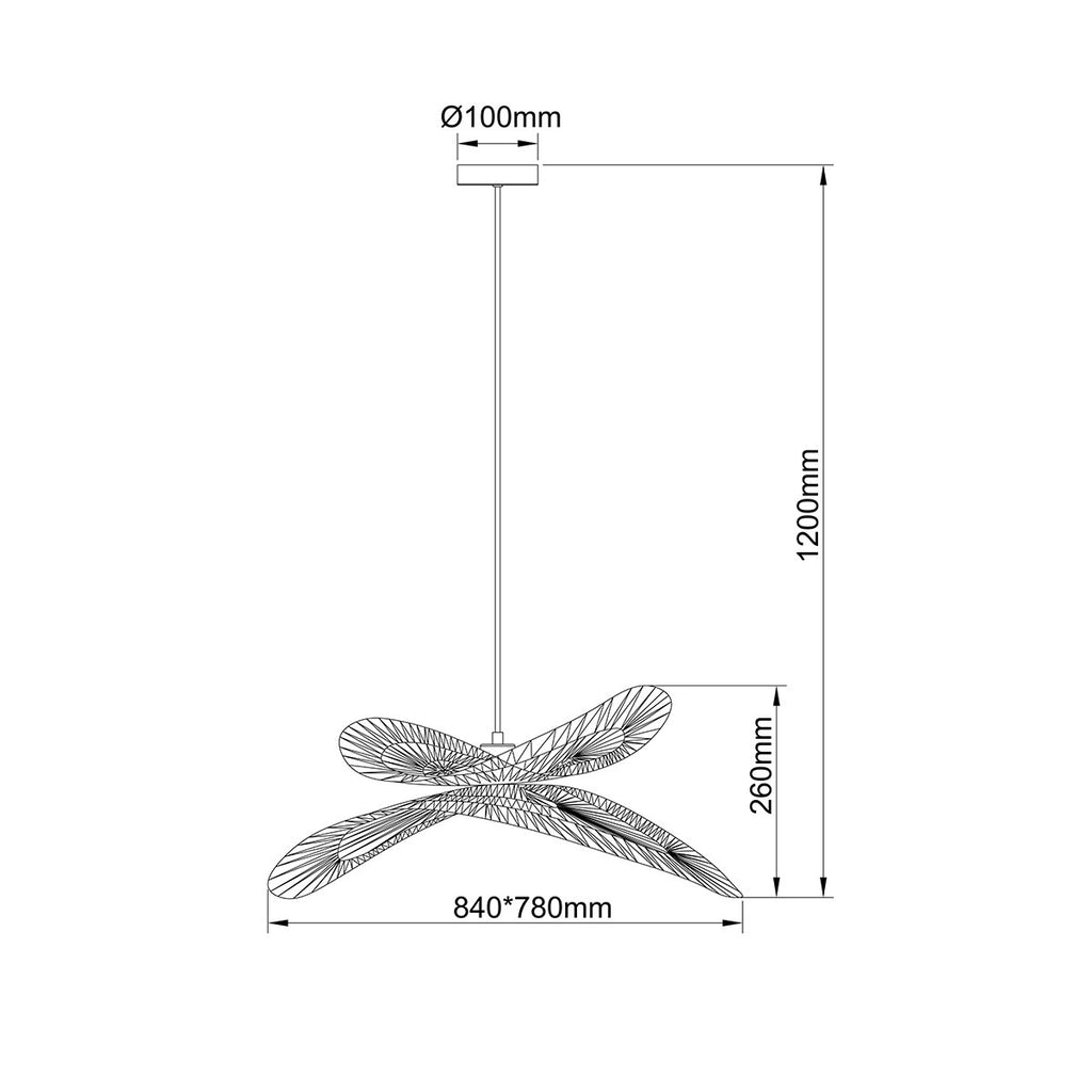 Rattanowa lampa wisząca Raya naturalna 1xE27