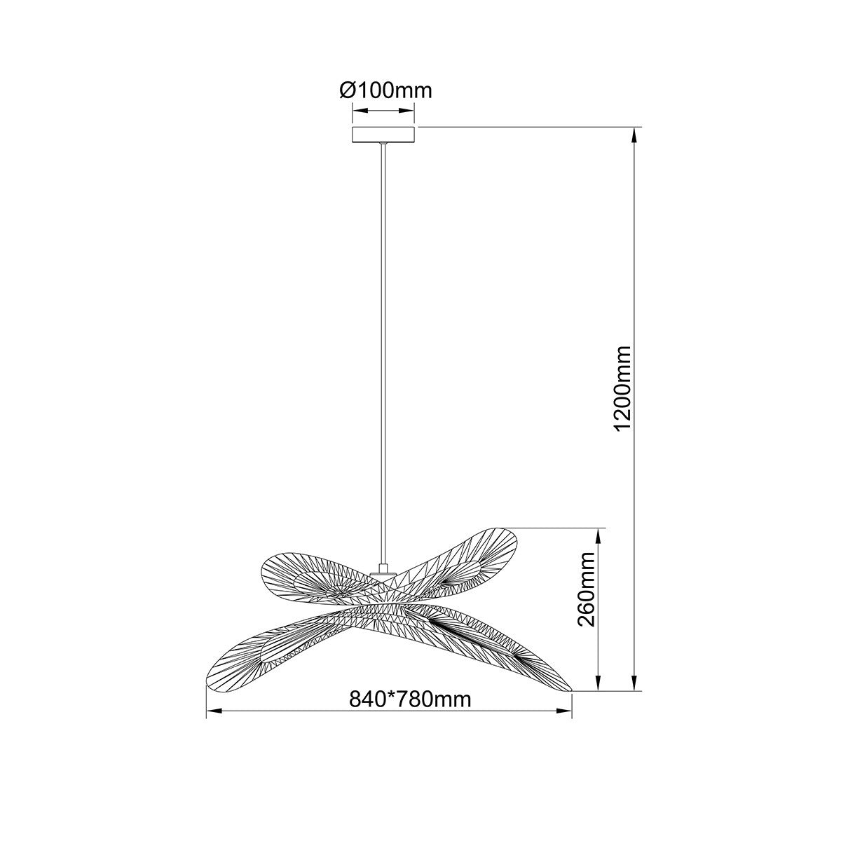 Rattanowa lampa wisząca Raya naturalna 1xE27