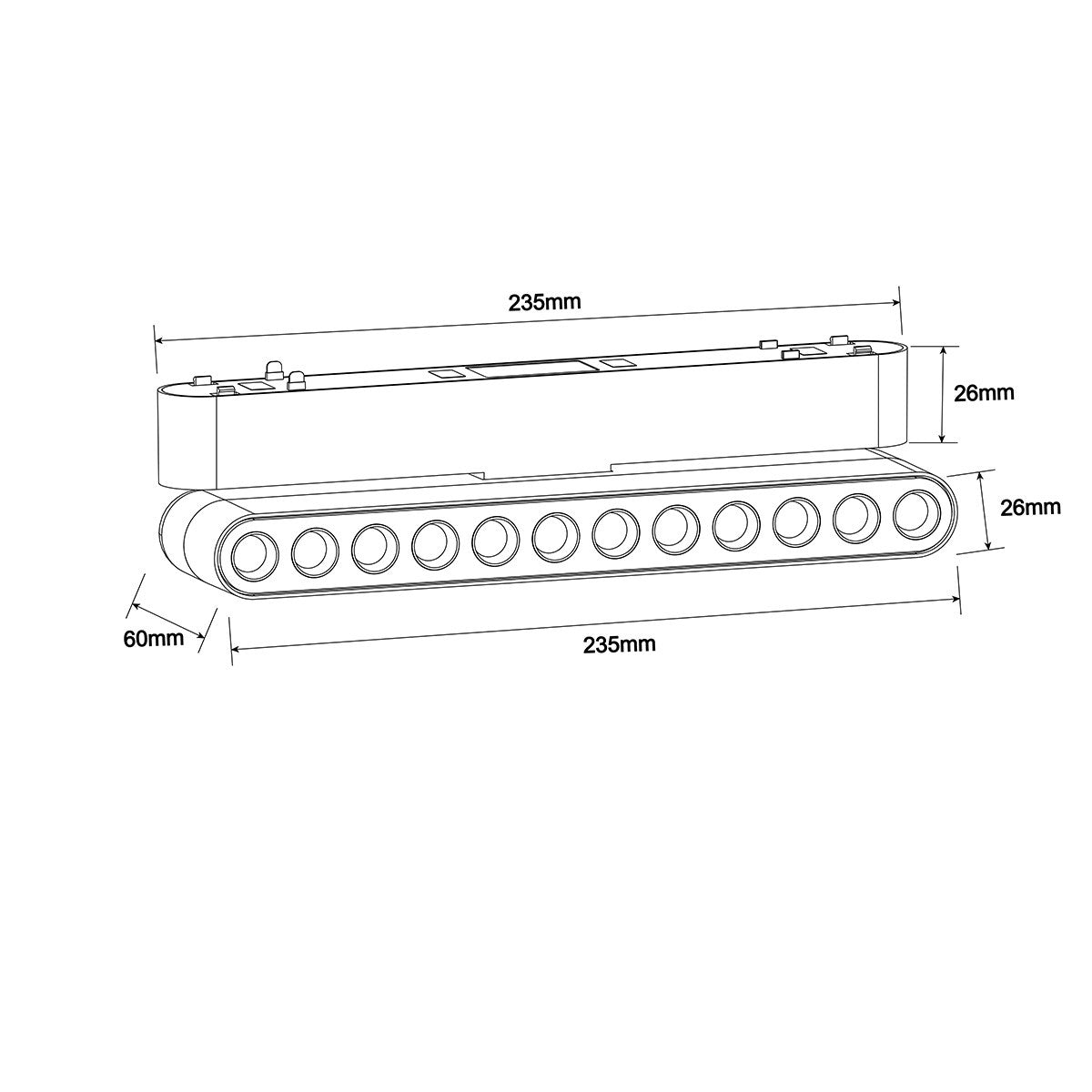 Reflektor Magnetic Slim Blaze 12W LED 3000K biały