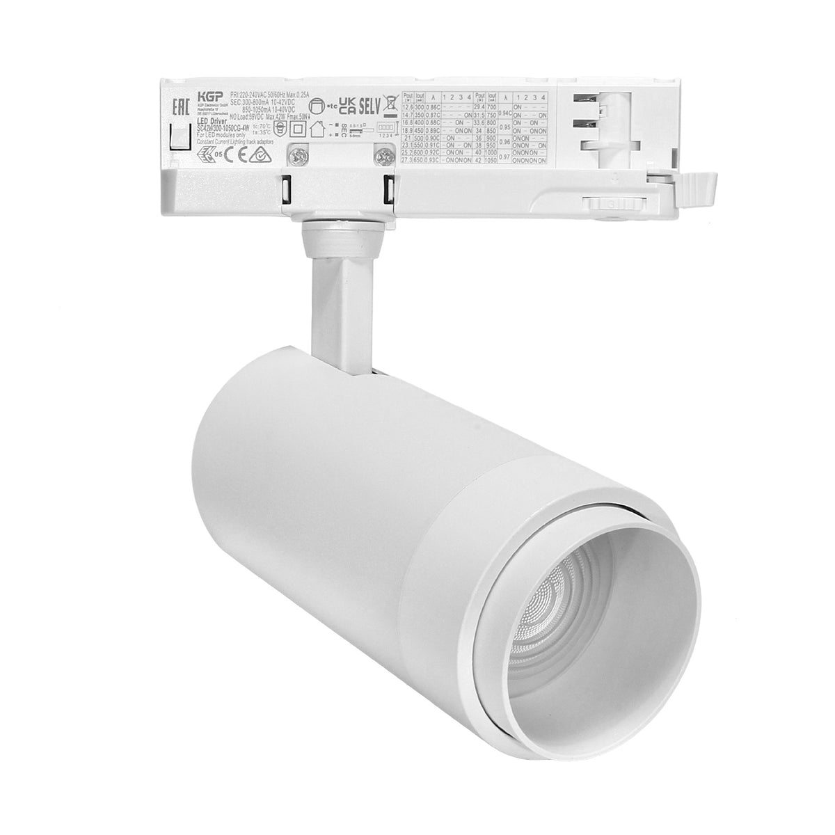 Reflektor Szynowy Zoom TRACK SYSTEM DD-04 230V 10W-30W  4000K Biały 3 fazowy 230V | DML1590