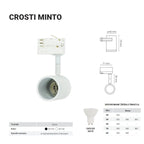 Reflektor do szyno-przewodu 3 fazowego CROSTI MINTO biały GU10 | oxyled-457143
