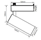 Reflektor do szynoprzewodu jednofazowego ARIES, tytanowy, 9W LED, barwa ciepła 3000K