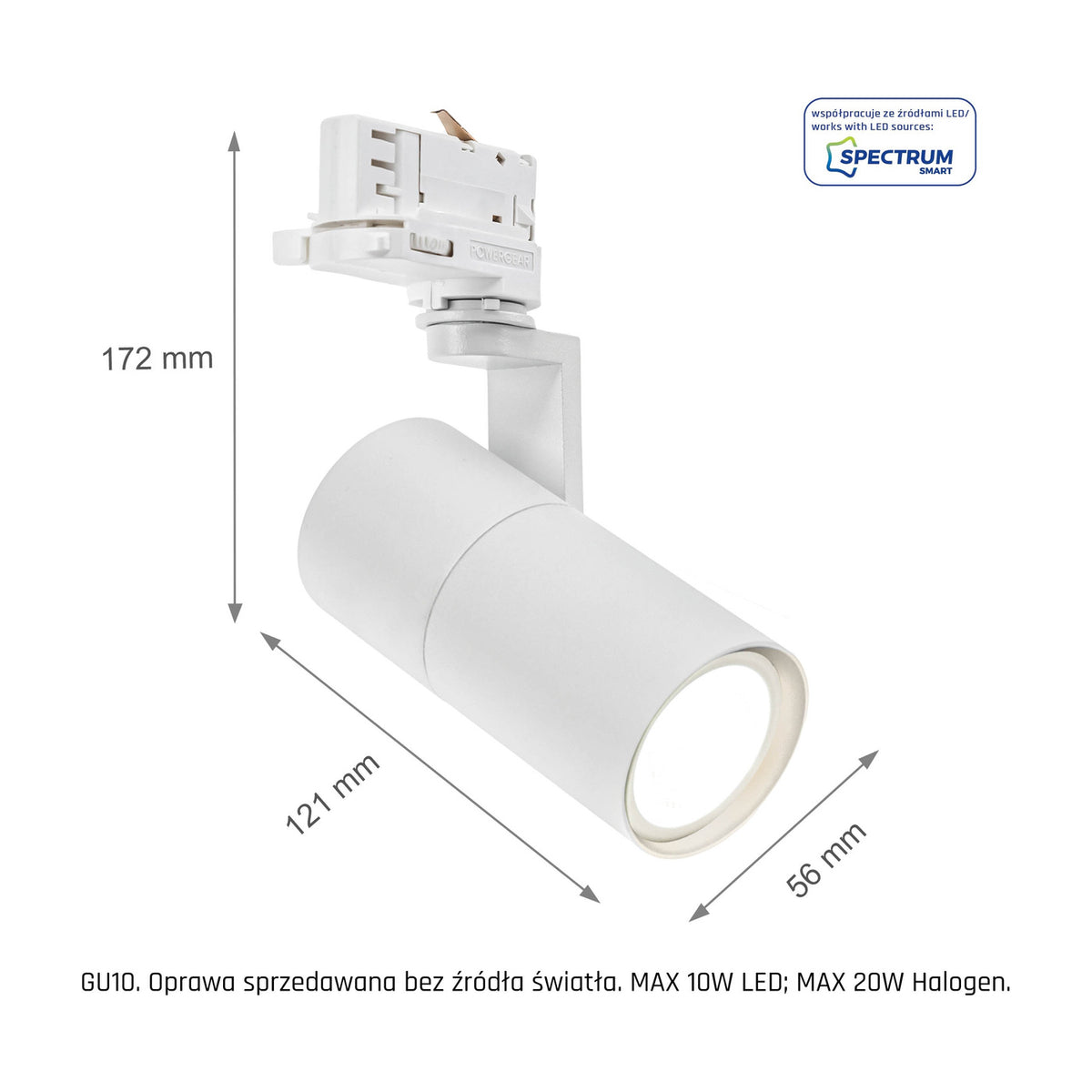 Reflektor na szyną 3fazy MADARA MINI II GU10 3F WHITE biała