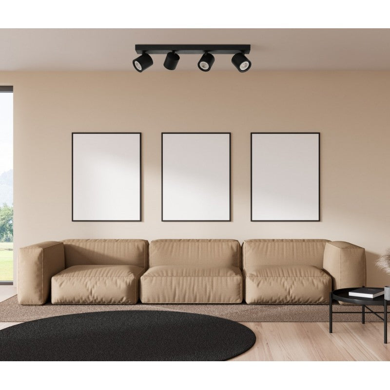 Reflektor sufitowy KARLOTA dł. 64cm 4xGU10 | czarny