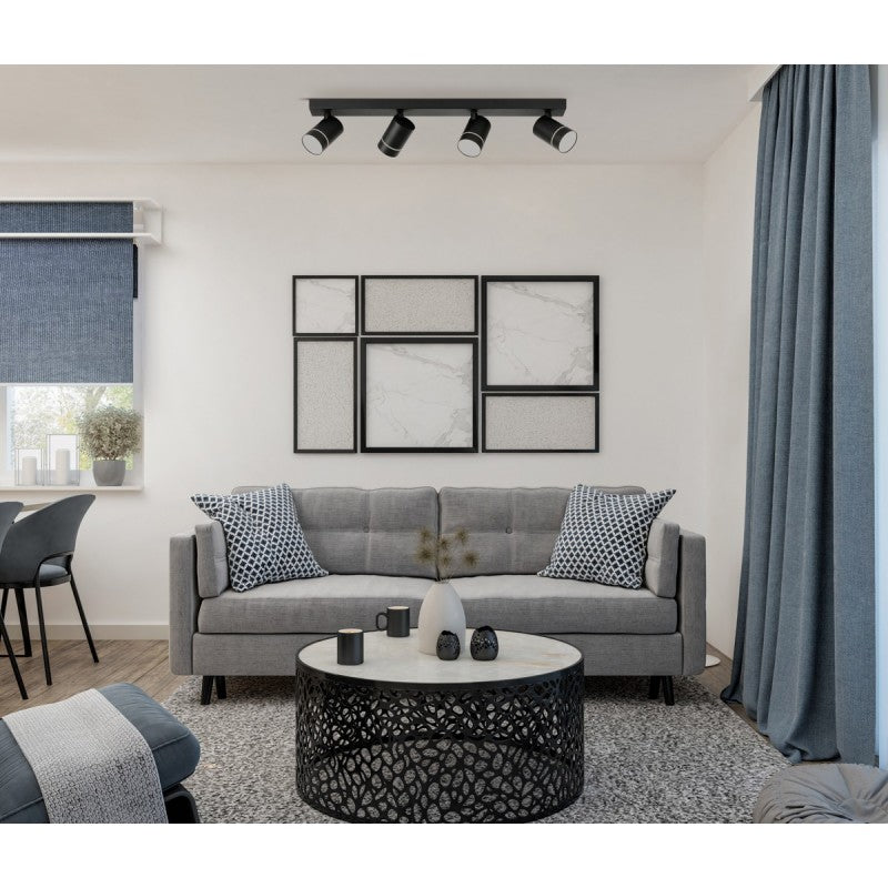 Reflektor sufitowy SELMA dł. 64cm 15W 4xLED neutralna biel 4000K | czarny