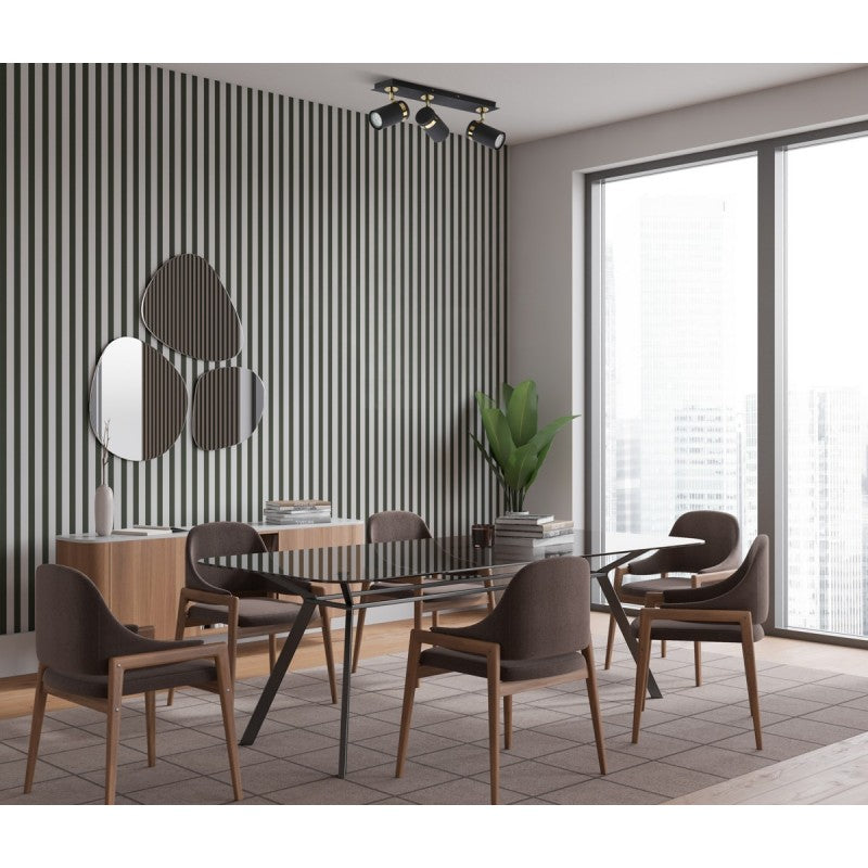 Reflektor sufitowy Verano dł. 42cm 3xGU10 | czarny/złoty chrom