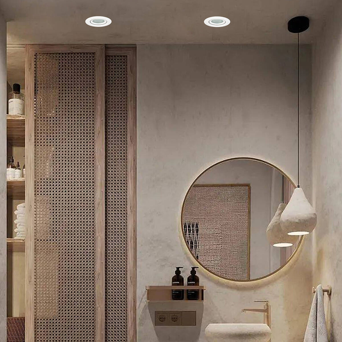 Ruchome oczko podtynkowe do łazienki LAGOS IP65 białe