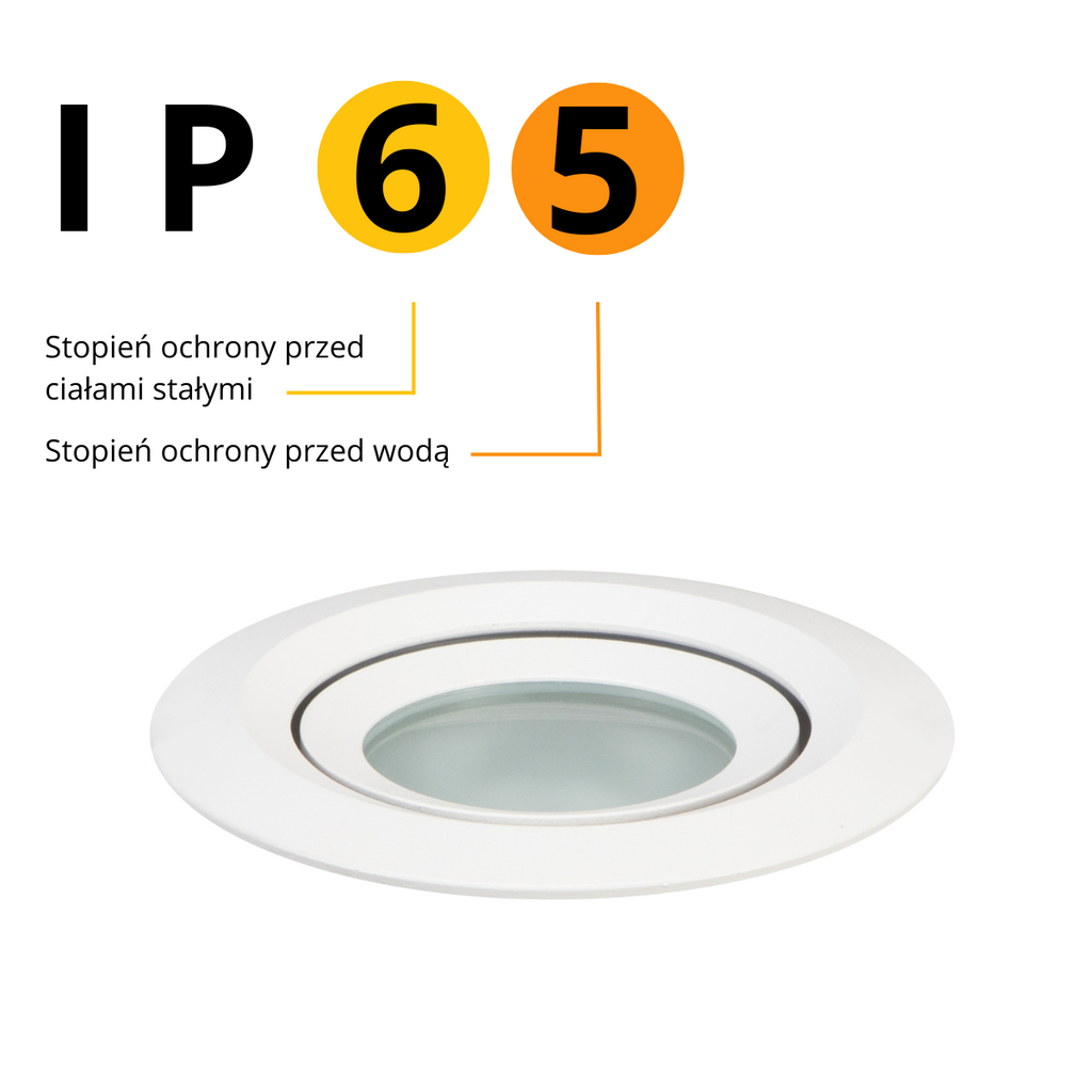 Ruchome oczko podtynkowe do łazienki LAGOS IP65 białe