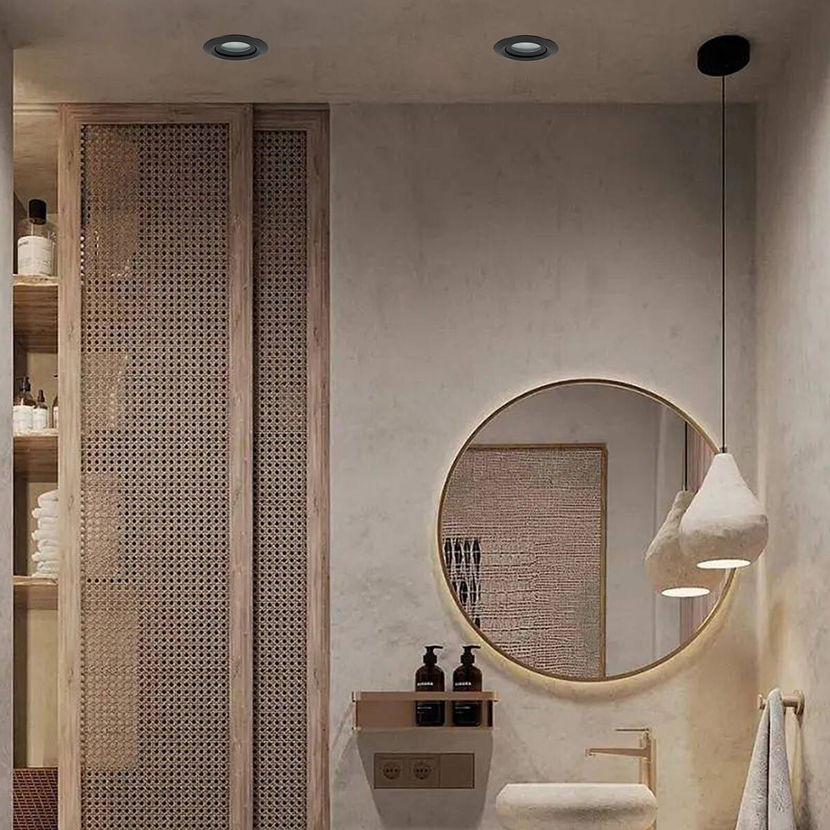 Ruchome oczko podtynkowe do łazienki LAGOS IP65 czarne