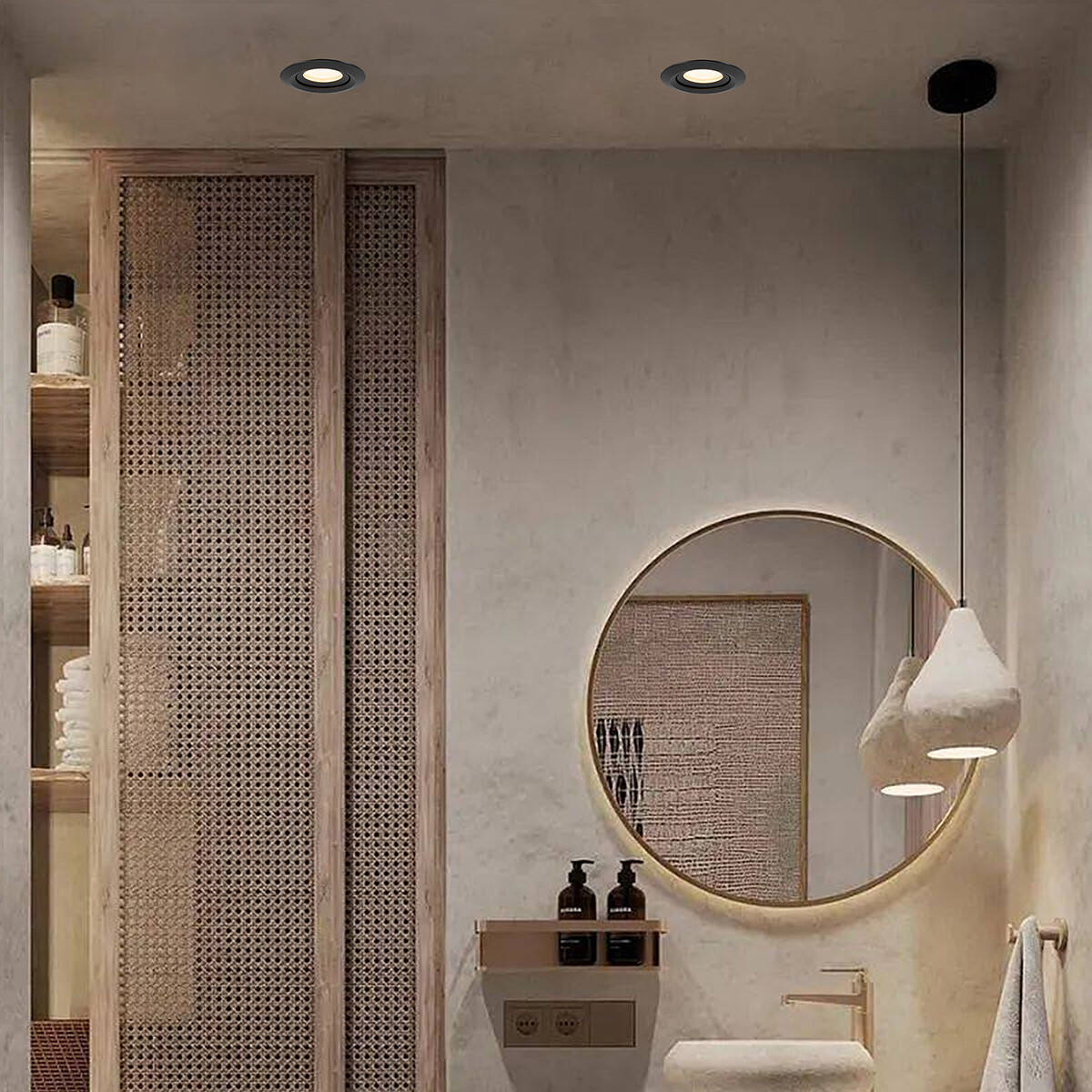 Ruchome oczko podtynkowe do łazienki LAGOS IP65 czarne