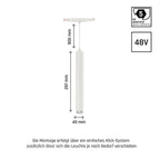 SYSTEM SHIFT - HANGIT oprawa zwis na szynoprzewód40x297 (935mm kabel) 12W 25st biały 5 lat gw.