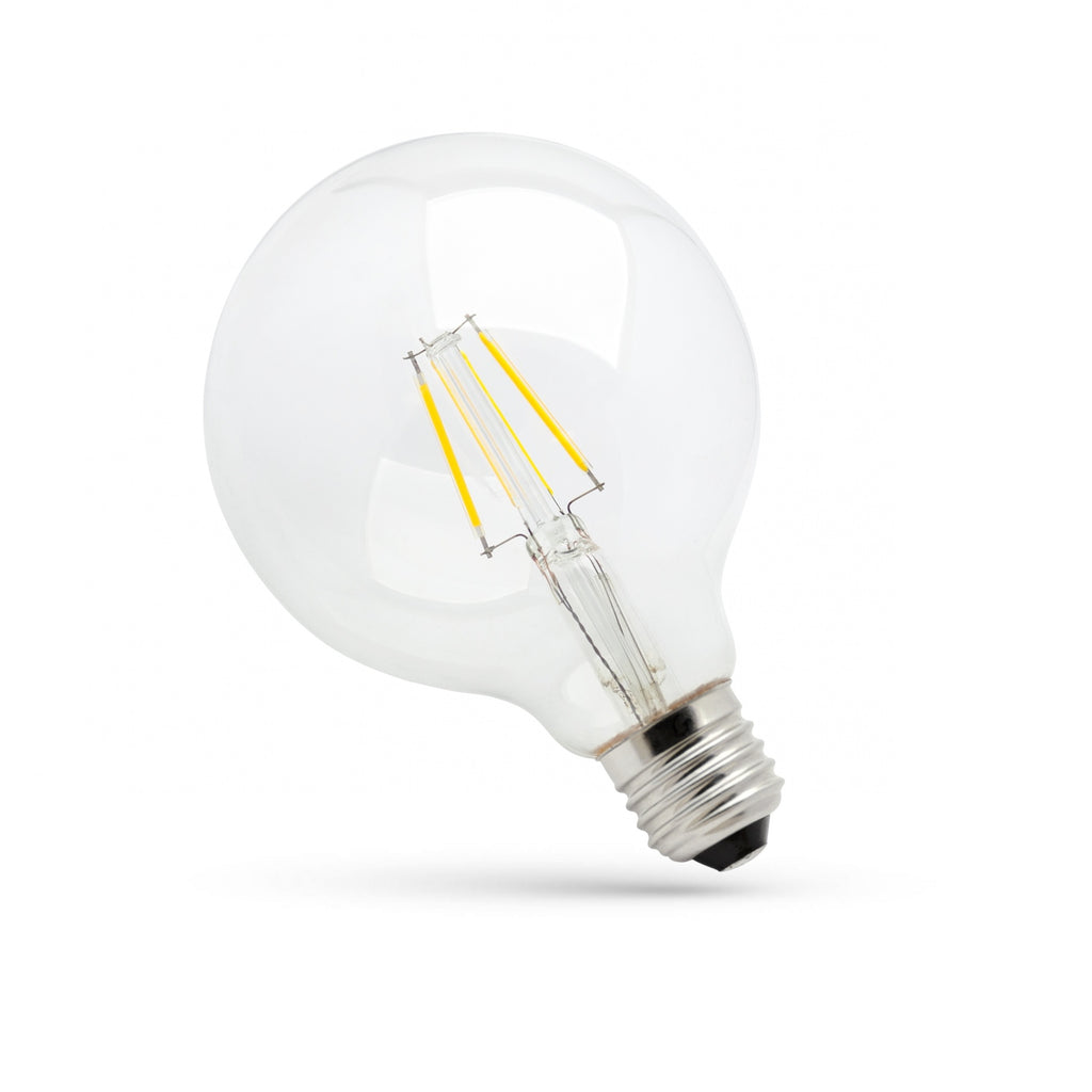 Ściemniana Żarówka LED glob G95 E27 230V 4W COG CLEAR DIMMA ciepła 3000K