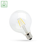 Ściemniana Żarówka LED glob G95 E27 230V 4W COG CLEAR DIMMA ciepła 3000K