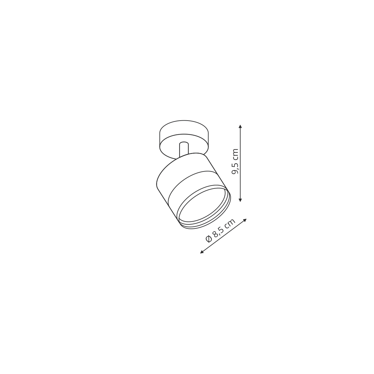 Spot Kendal 1 transparetny / czarny GX53