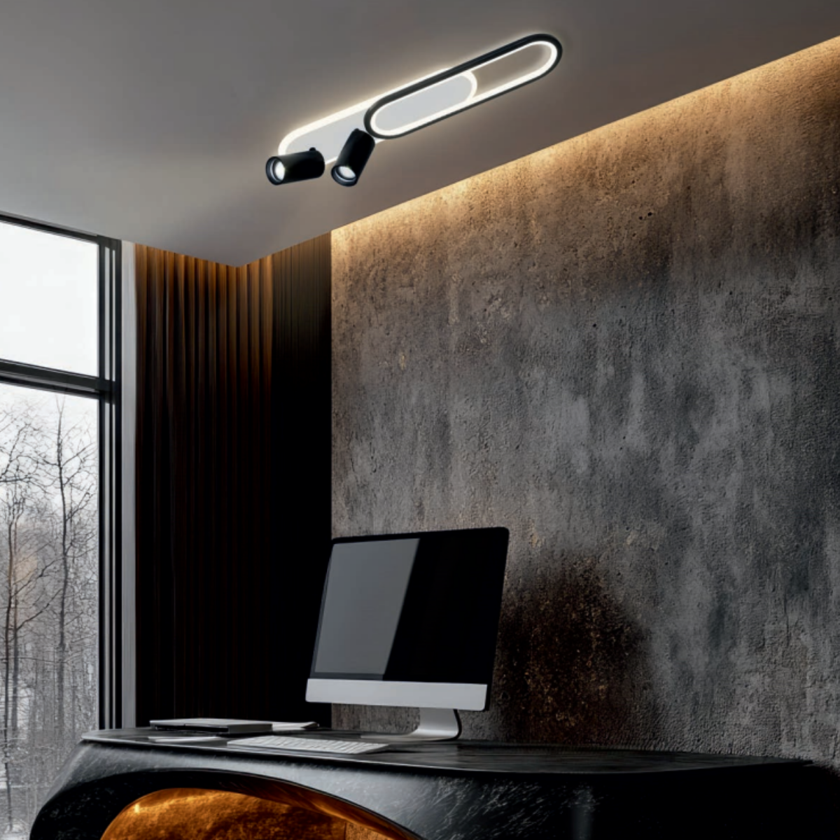Spot Parma 1 długi czarny 1xGU10 LED CCT