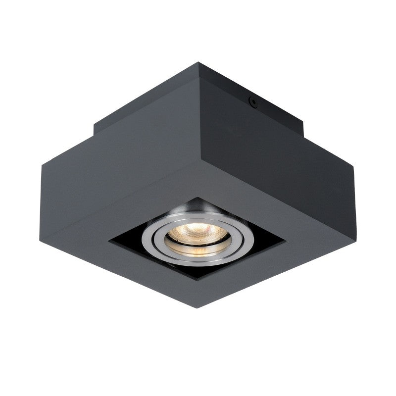 Spot sufitowy CASEMIRO dł. 14cm GU10 | czarny/aluminium