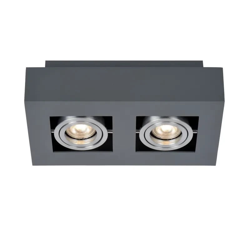 Spot sufitowy CASEMIRO dł. 25cm 2xGU10 | czarny/aluminium